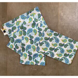 Set of‎ 4 Blue/Green Paisley Placemats~Unused, Outdoor Ready!!